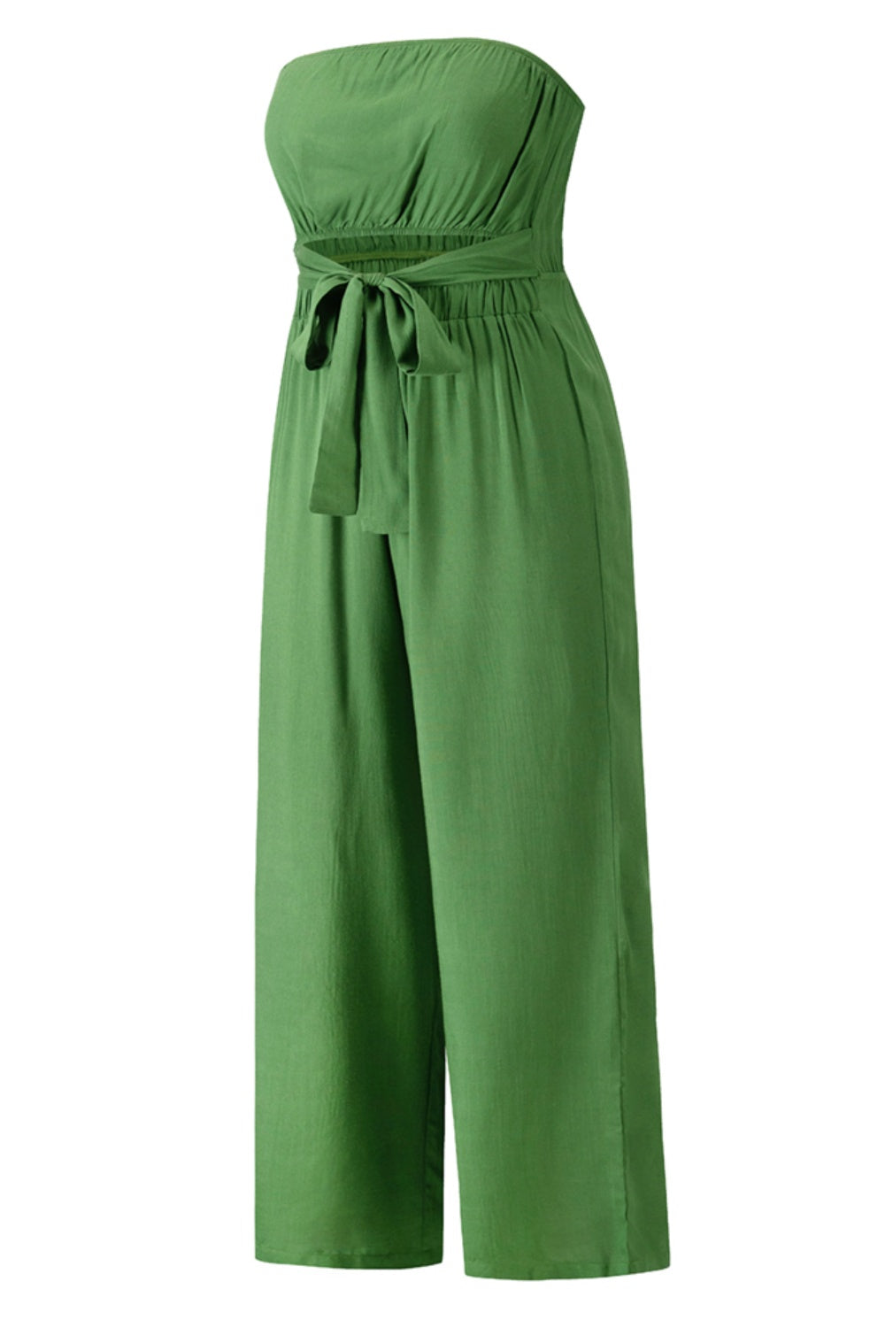 Tied Cutout Tube Wide Leg Jumpsuit 