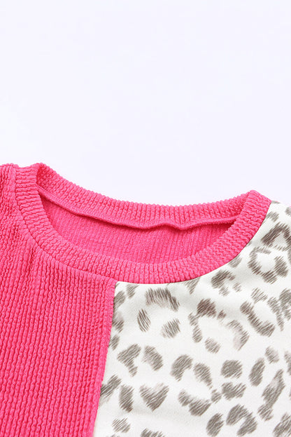 Leopard Patchwork Long Sleeve Top