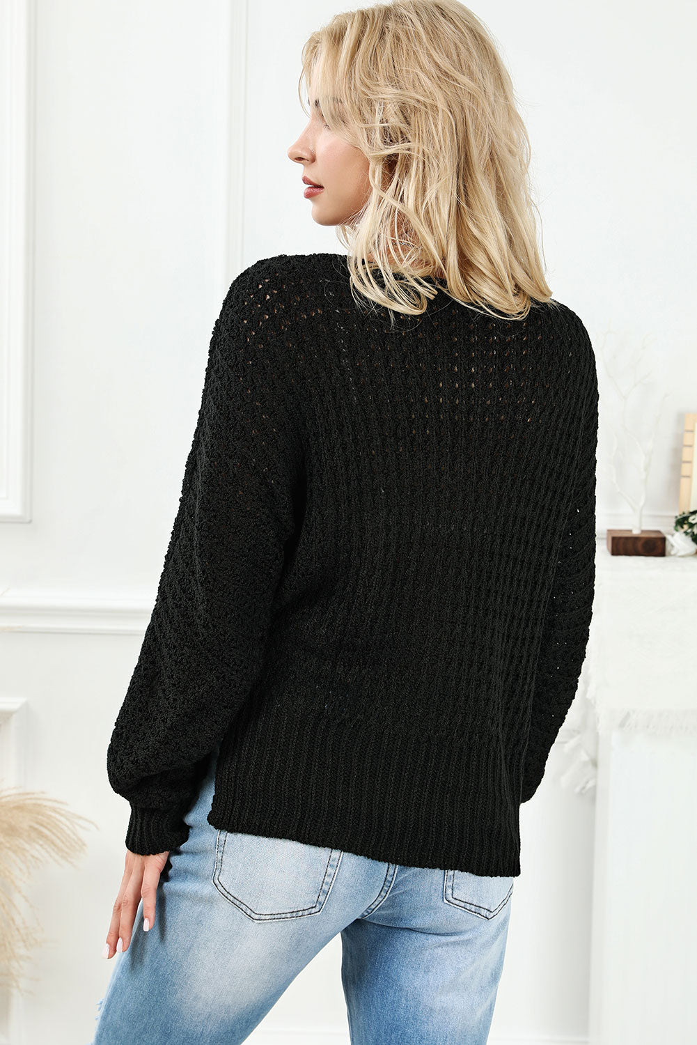 V-Neck Slit Knit Top 