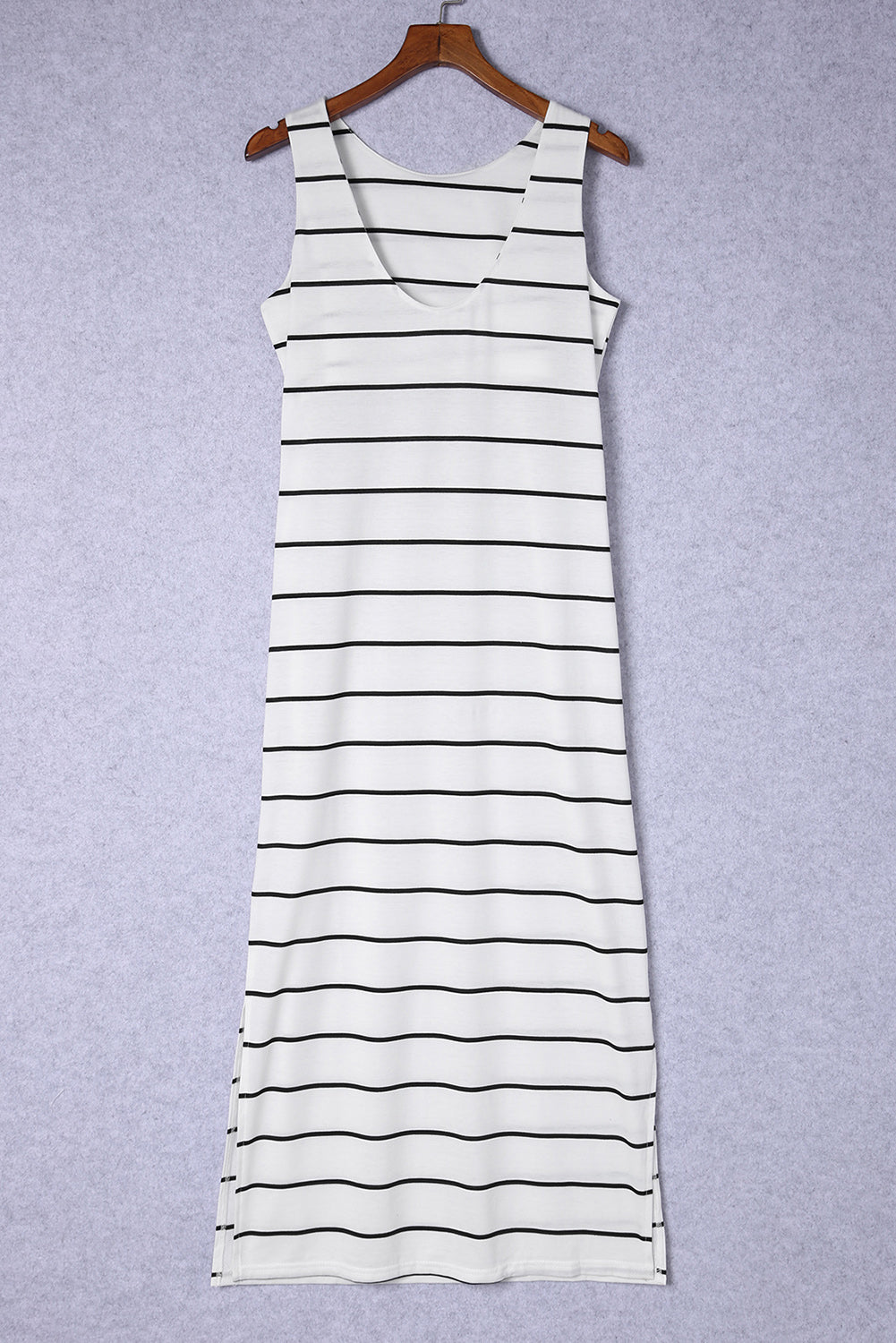 Striped Slit Sleeveless Maxi Dress - Babbazon Maxi Dress