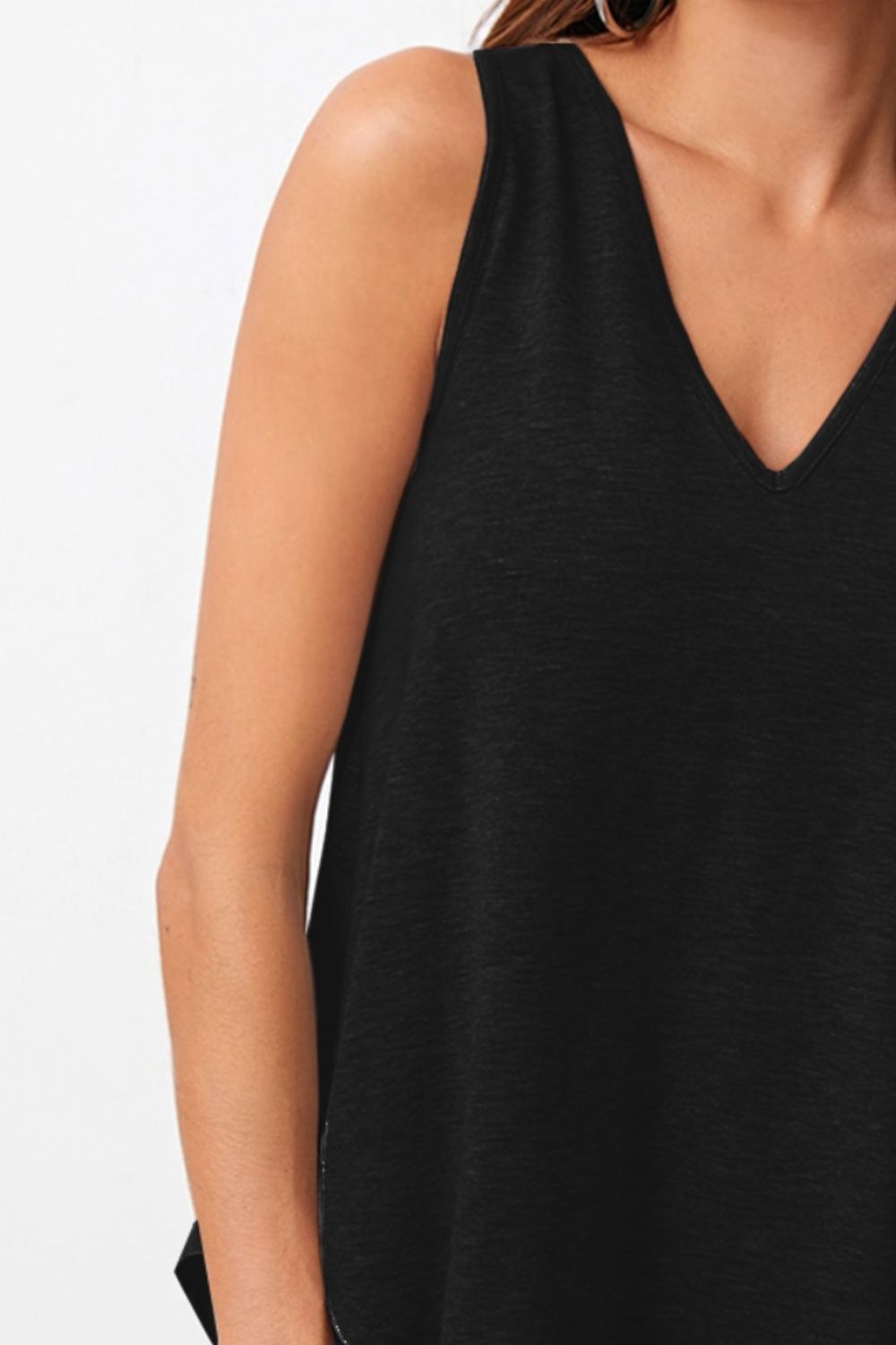 V-Neck Wide Strap Tank 