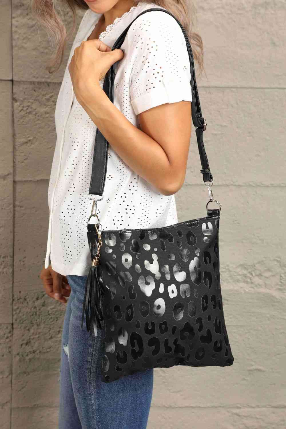 Adored PU Leather Shoulder Bag with Tassel 