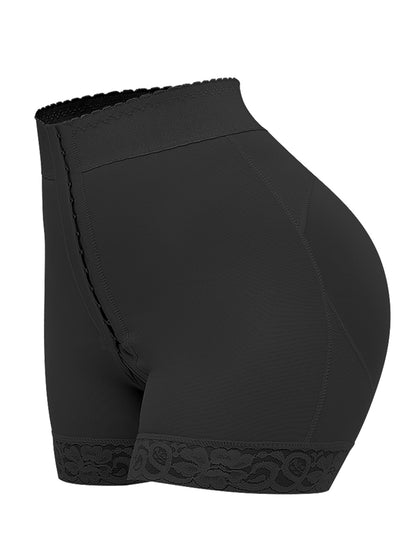 Full Size Lace Detail Hook-and-Eye Shaping Shorts 