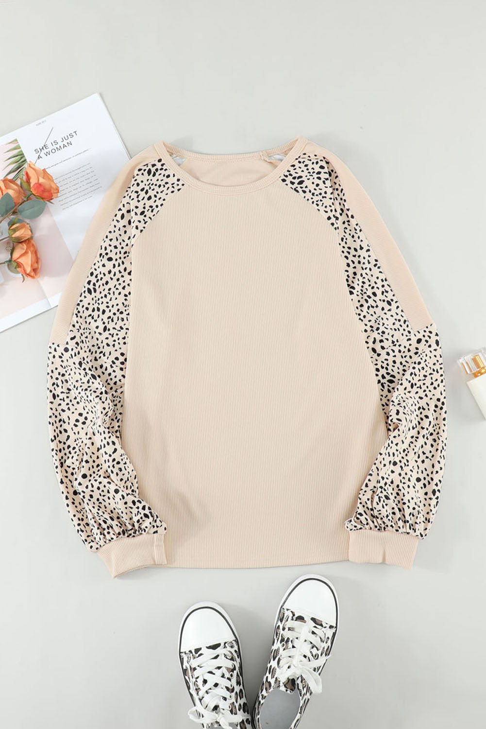 Leopard Raglan Sleeve Top 