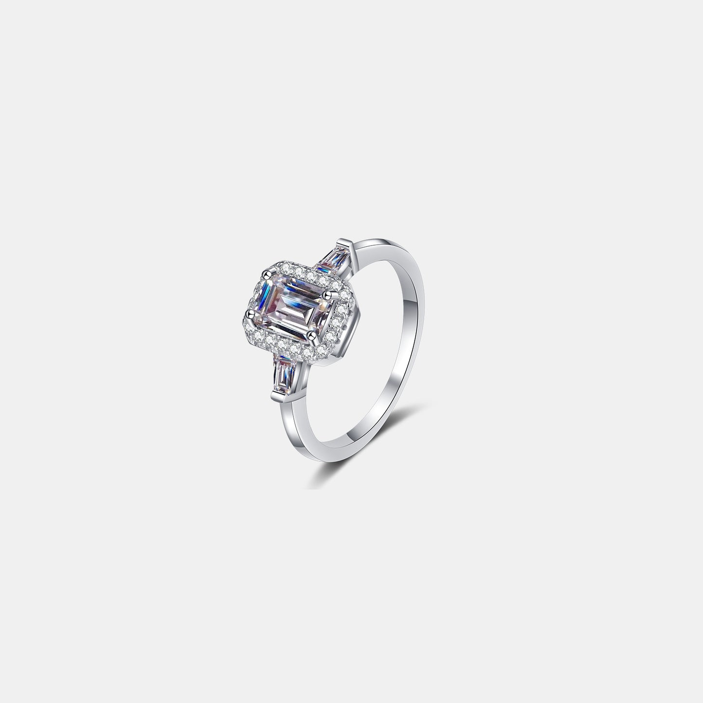 1 Carat Moissanite 925 Sterling Silver Ring 