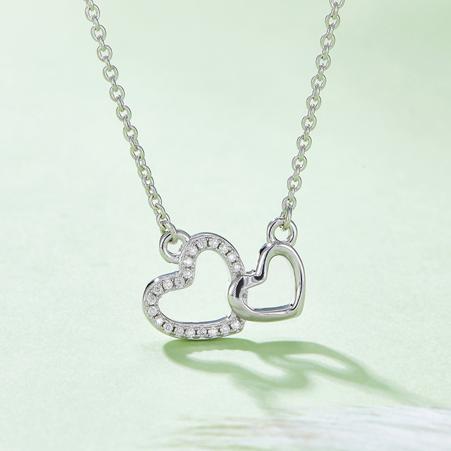 Moissanite 925 Sterling Silver Heart Necklace 