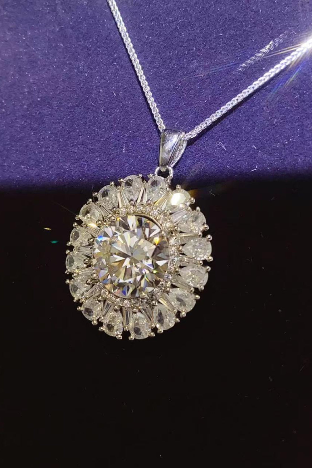 5 Carat Moissanite 925 Sterling Silver Necklace 