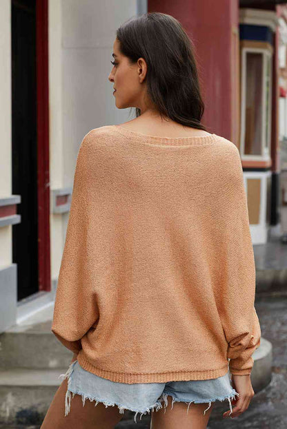 Scoop Neck Drop Shoulder Sweater 