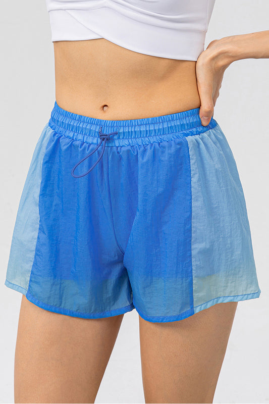 Color Block Drawstring Active Shorts 