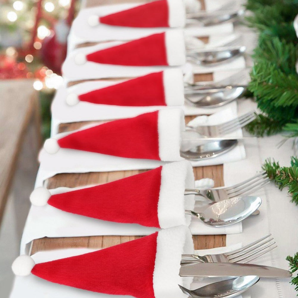 20-Piece Christmas Hat Cutlery Holders 