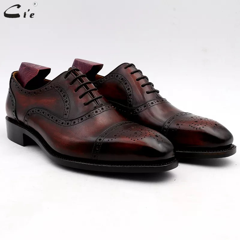 Wedding Shoes Mens Dress Patina Wine Full Grain Genuine Calf Leather 