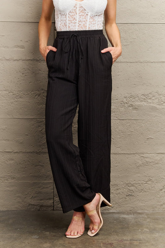 Tie Waist Long Pants - Babbazon