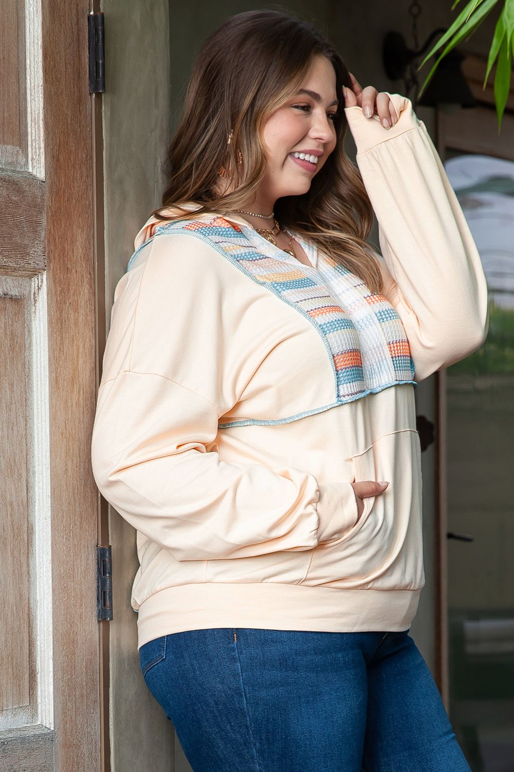 Plus Size Hoodie with Front Pocket 