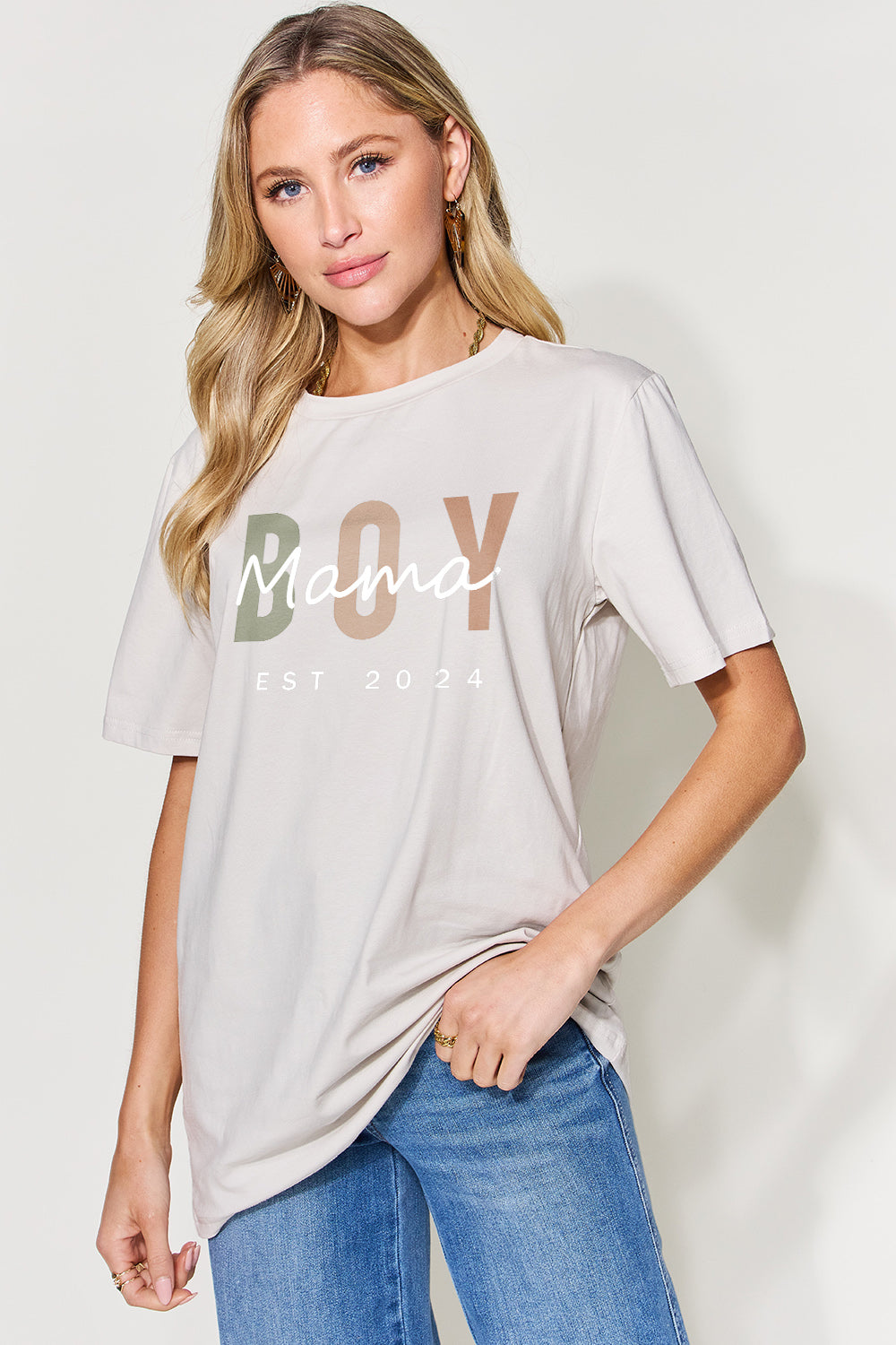 Simply Love Full Size Letter Graphic Round Neck Short Sleeve T-Shirt