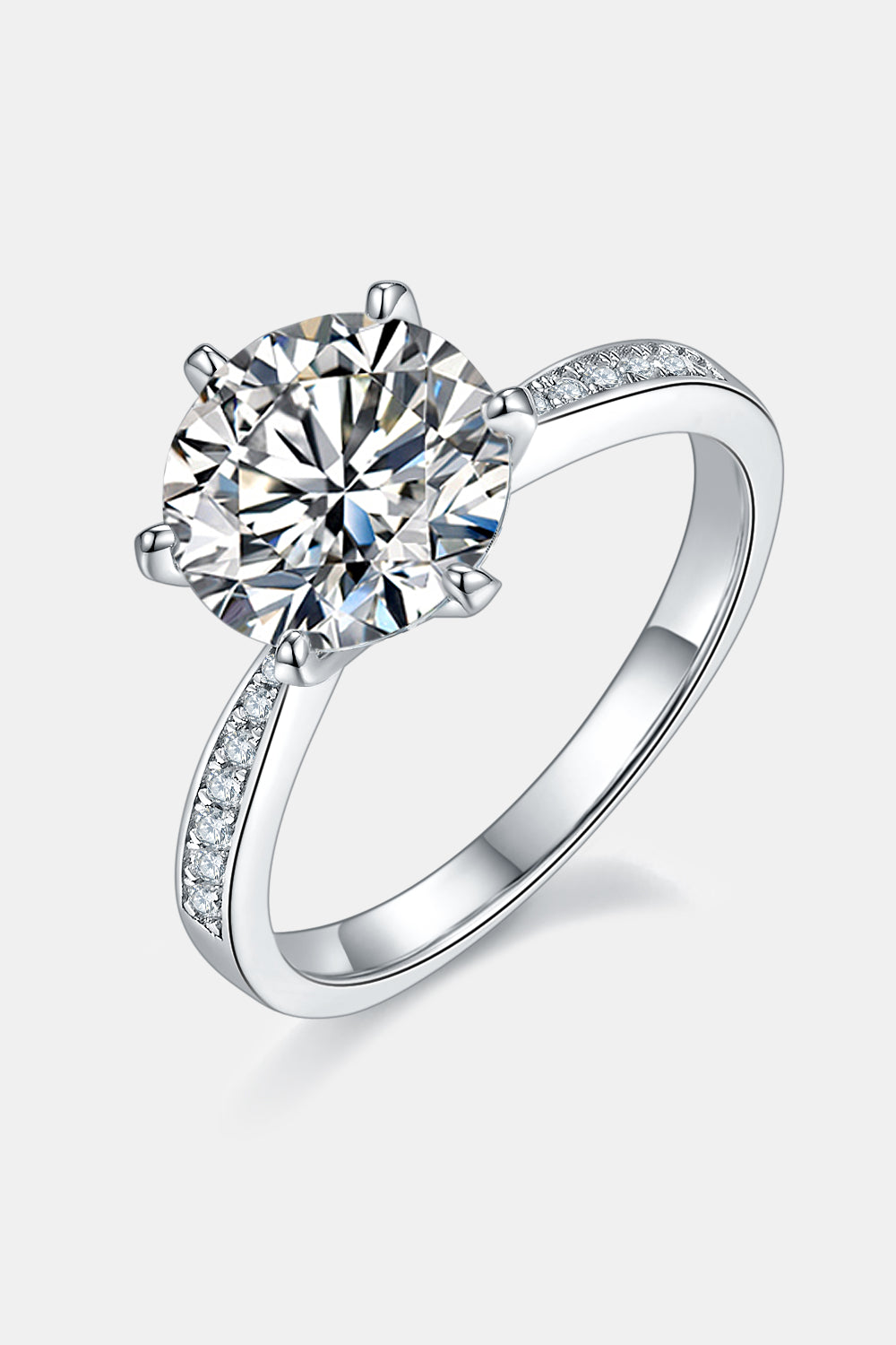 3 Carat Moissanite Side Stone Ring 