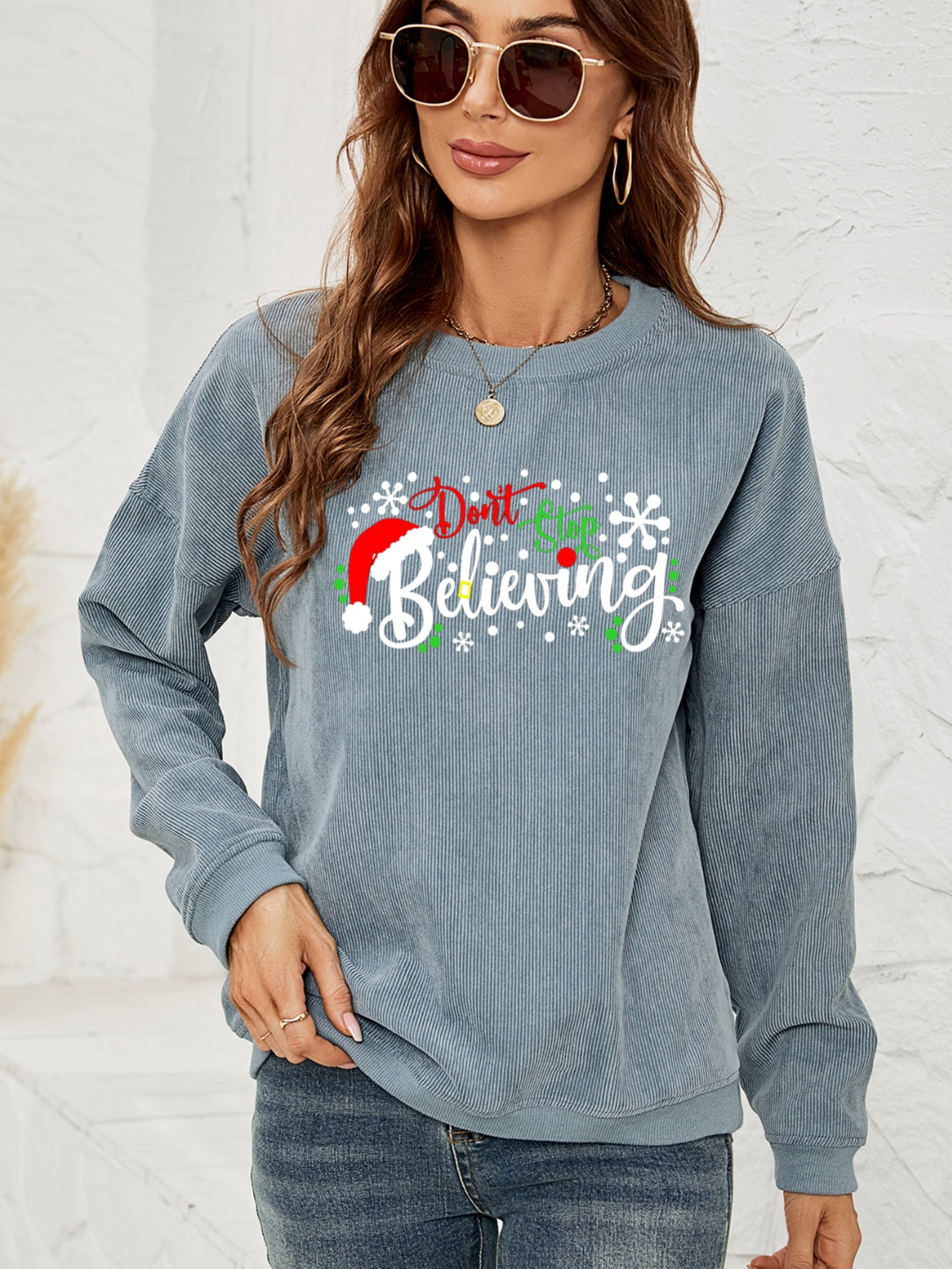 DON'T STOP BELIEVING Graphic Sweatshirt 