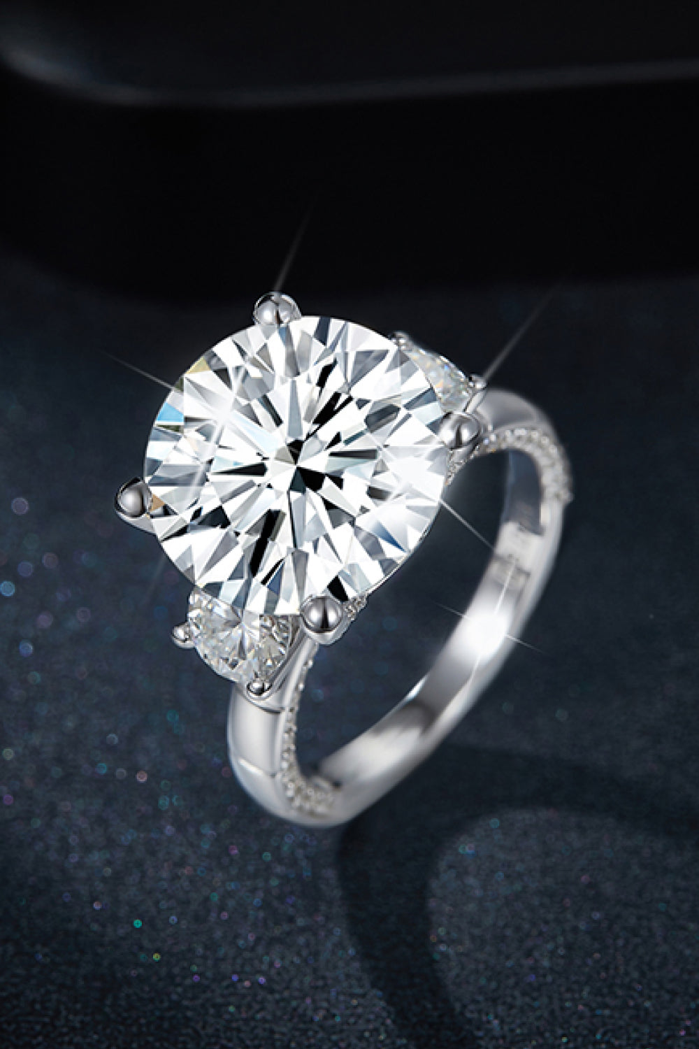 8.6 Carat Moissanite Platinum-Plated Ring 