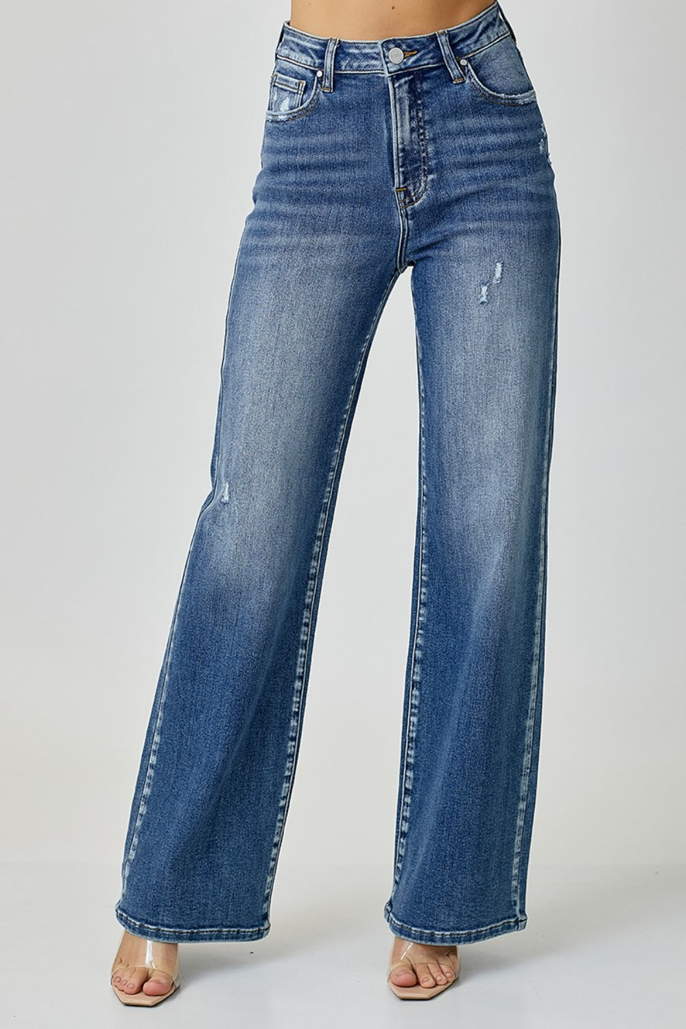 RISEN High Waist Wide Leg Jeans - Babbazon Camisole