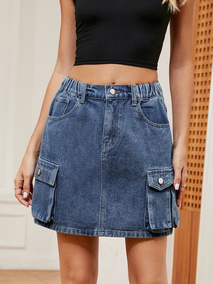 High Waist Denim Skirt 