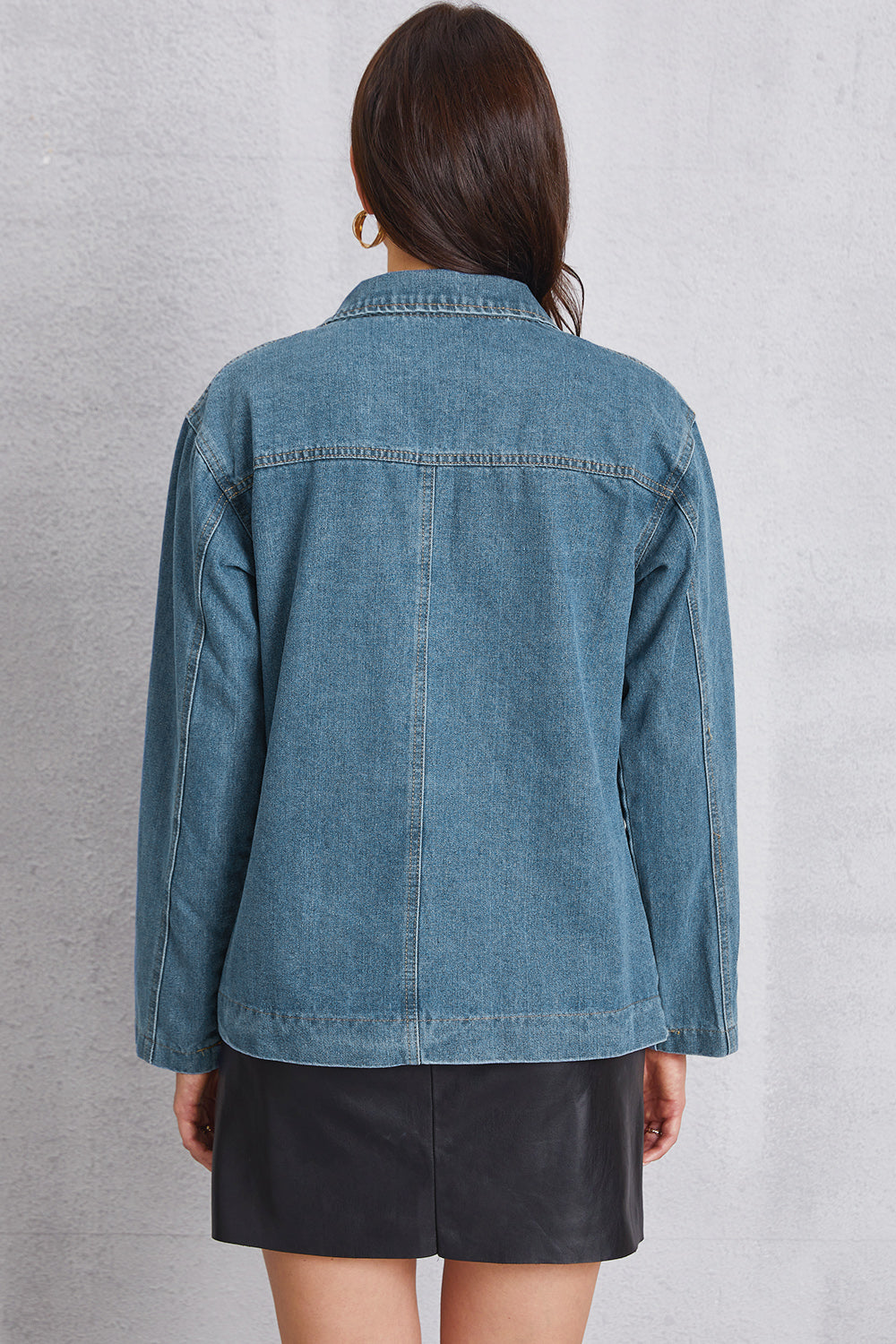 Pocketed Button Up Denim Jacket 