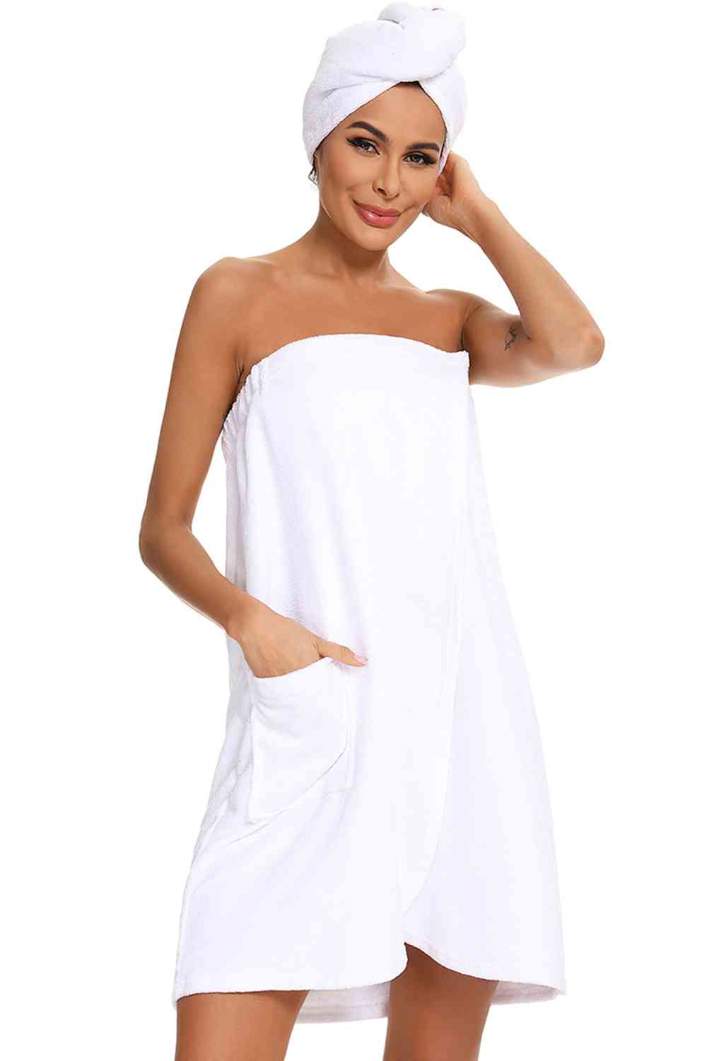 Strapless Robe with pocket 