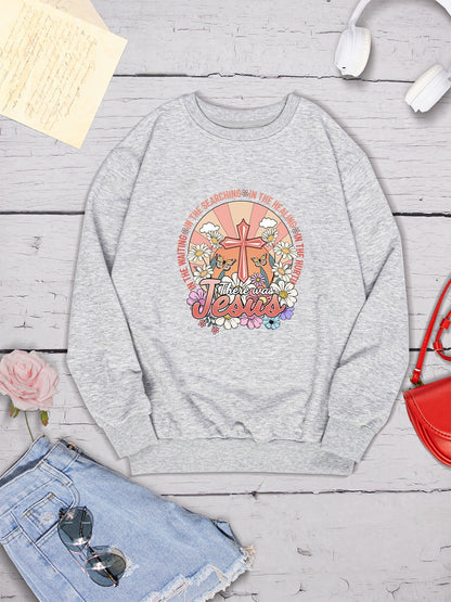 Cross Graphic Round Neck Sweatshirt 