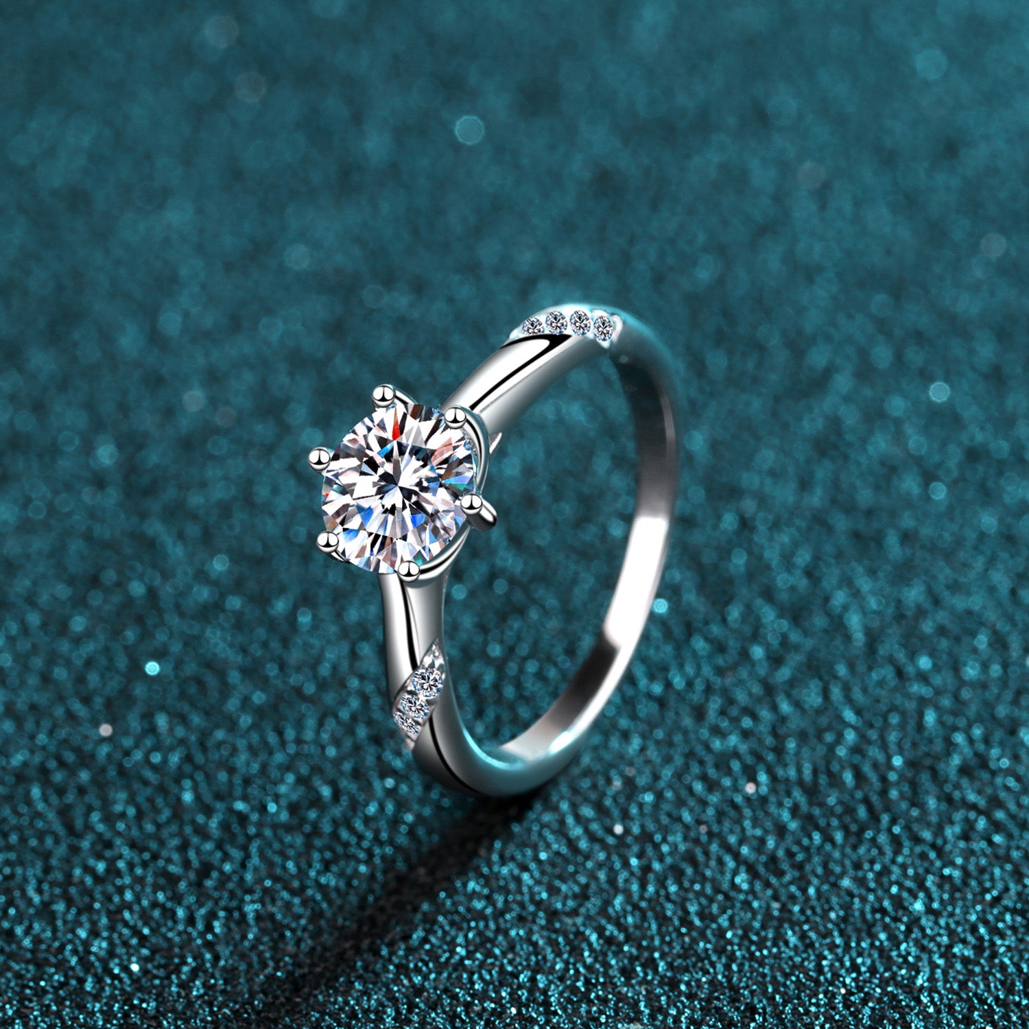 1 Carat Moissanite 925 Sterling Silver Ring 