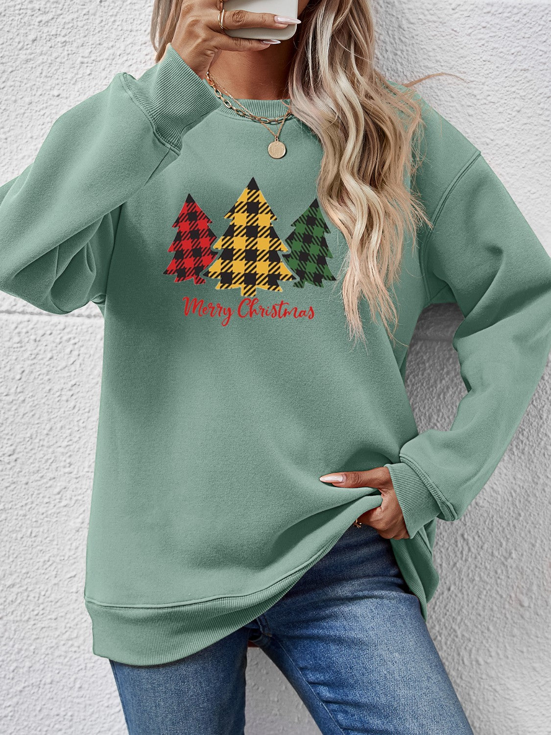 MERRY CHRISTMAS Dropped Shoulder Sweatshirt 