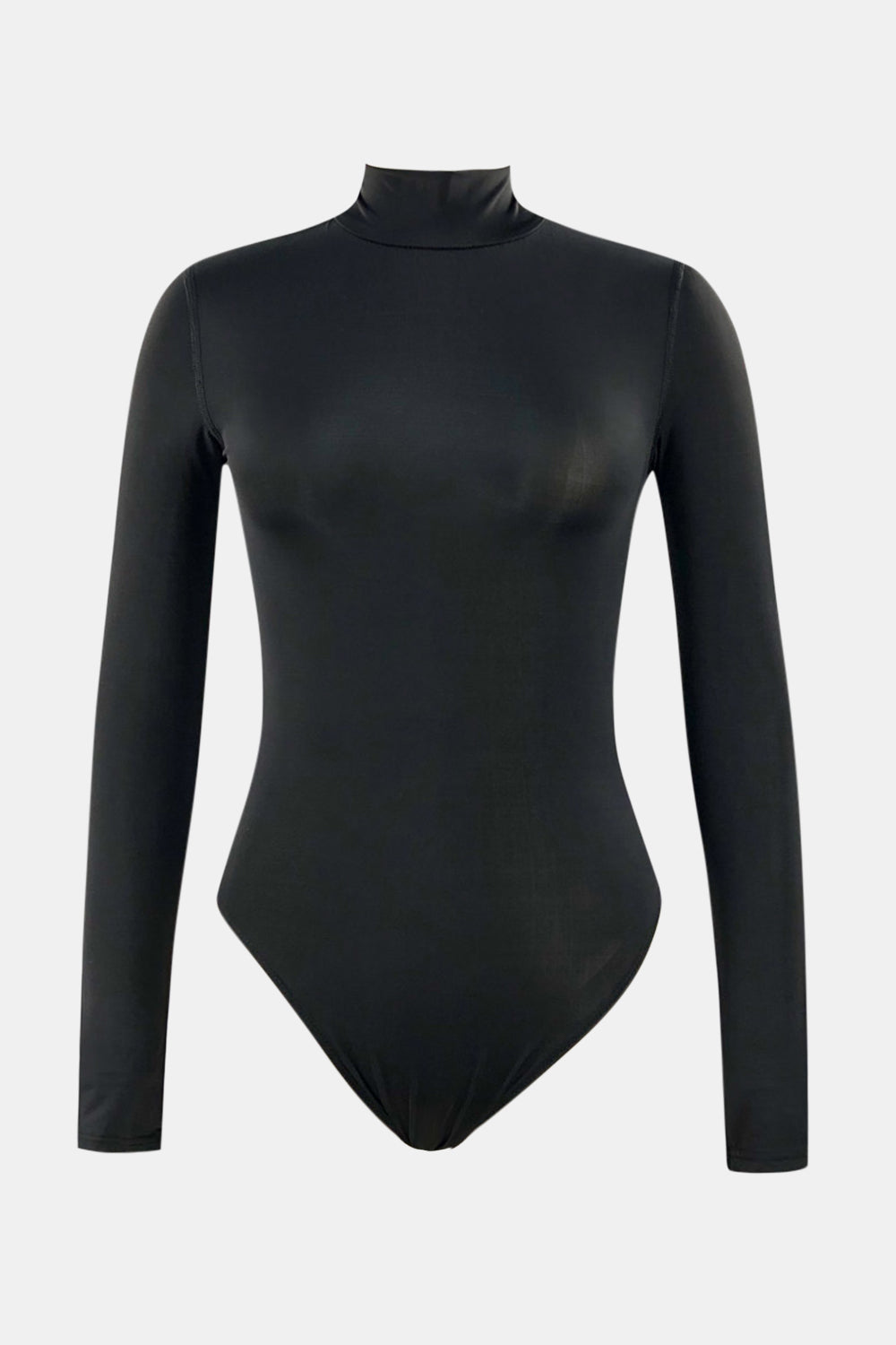 Mock Neck Long Sleeve One-Piece Swimwear 