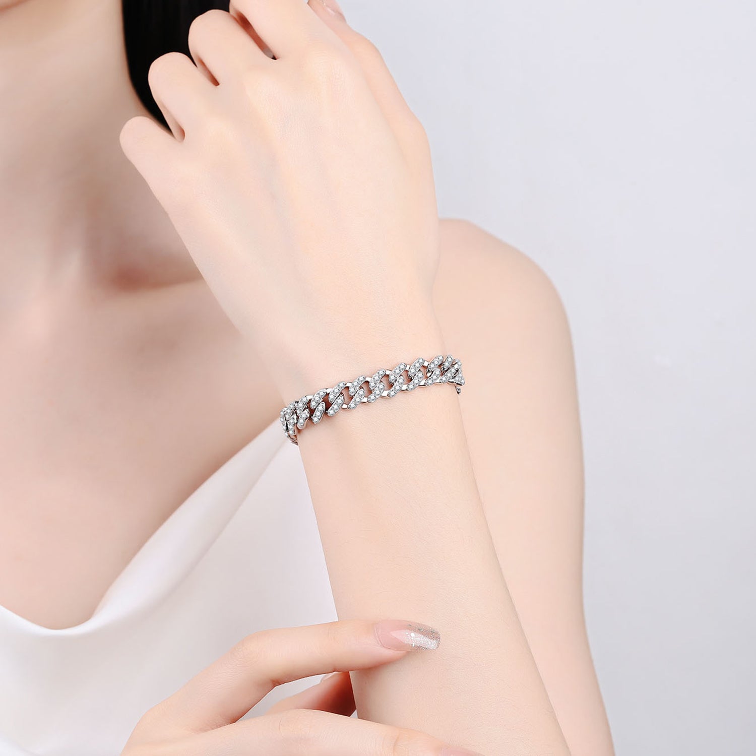 4.63 Carat Moissanite 925 Sterling Silver Bracelet 