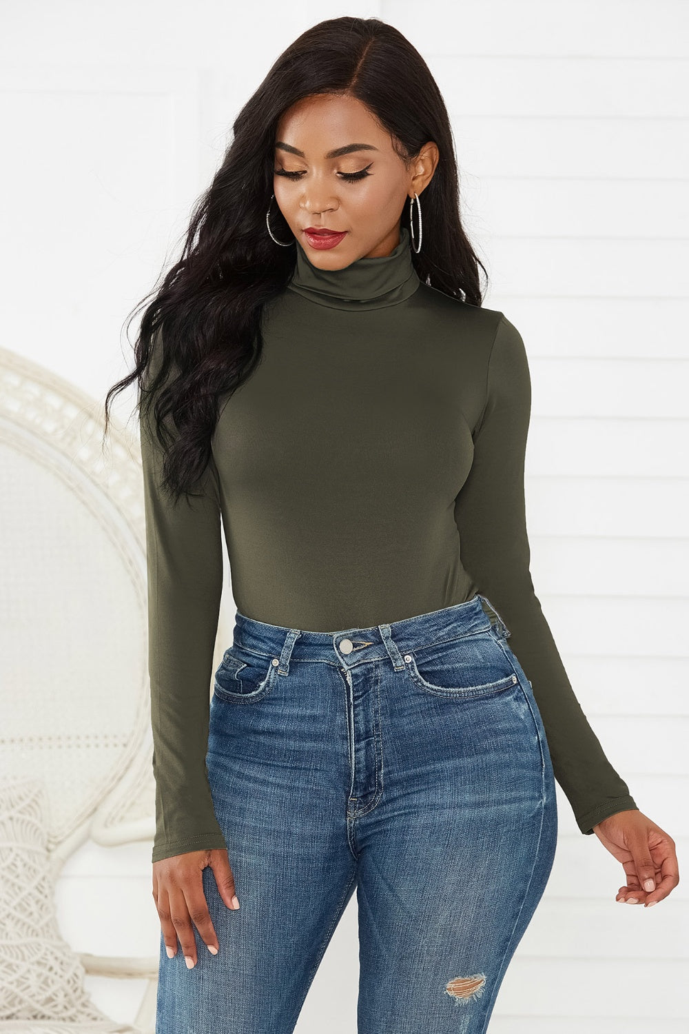 Turtleneck Long Sleeve Bodysuit 