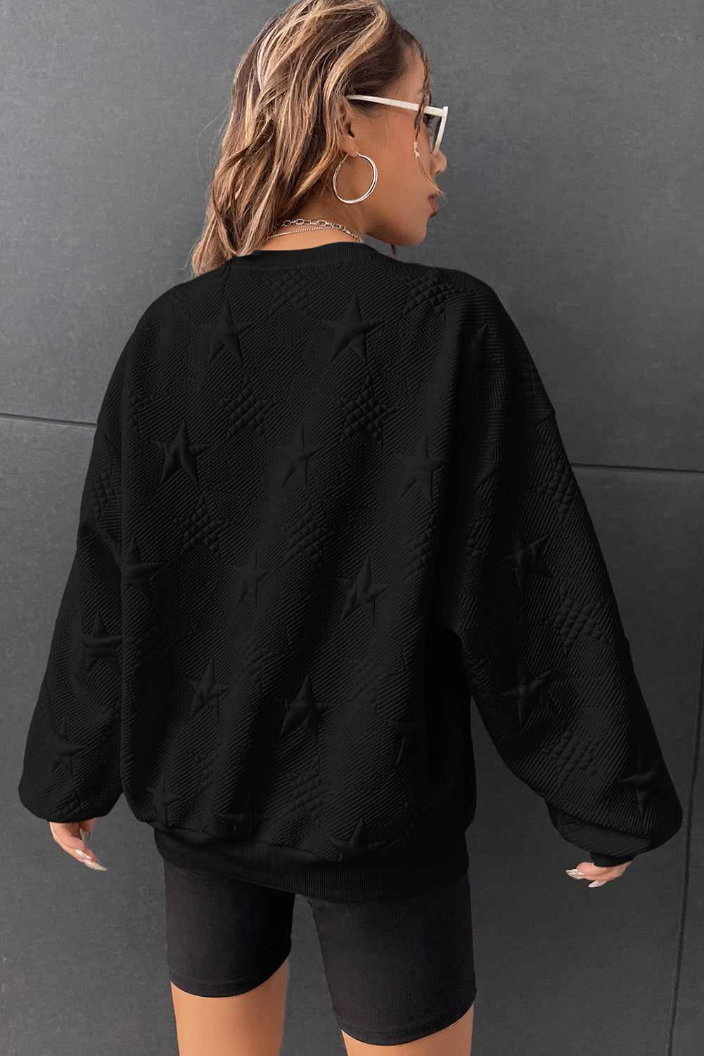 Star Lantern Sleeve Dropped Shoulder Sweatshirt 