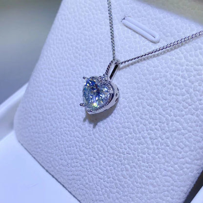 2 Carat Moissanite 925 Sterling Silver Necklace 