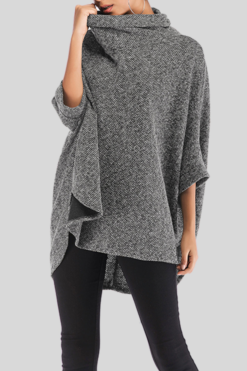 Turtleneck Batwing Sleeve Sweater 