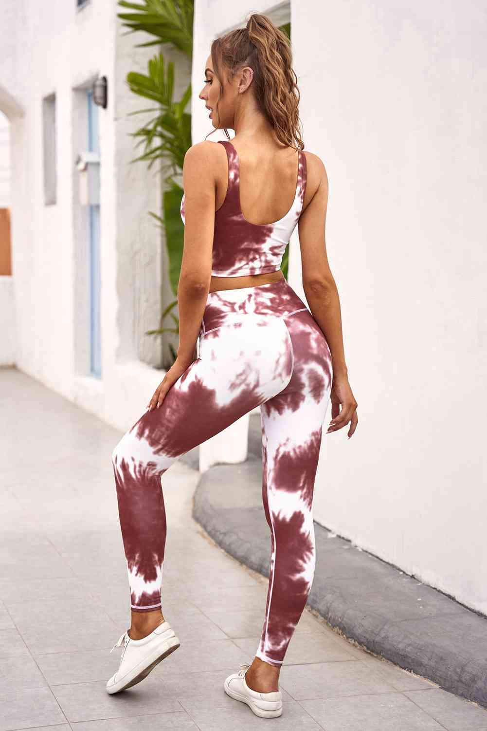 Tie-dye Crop Top and Leggings Set 