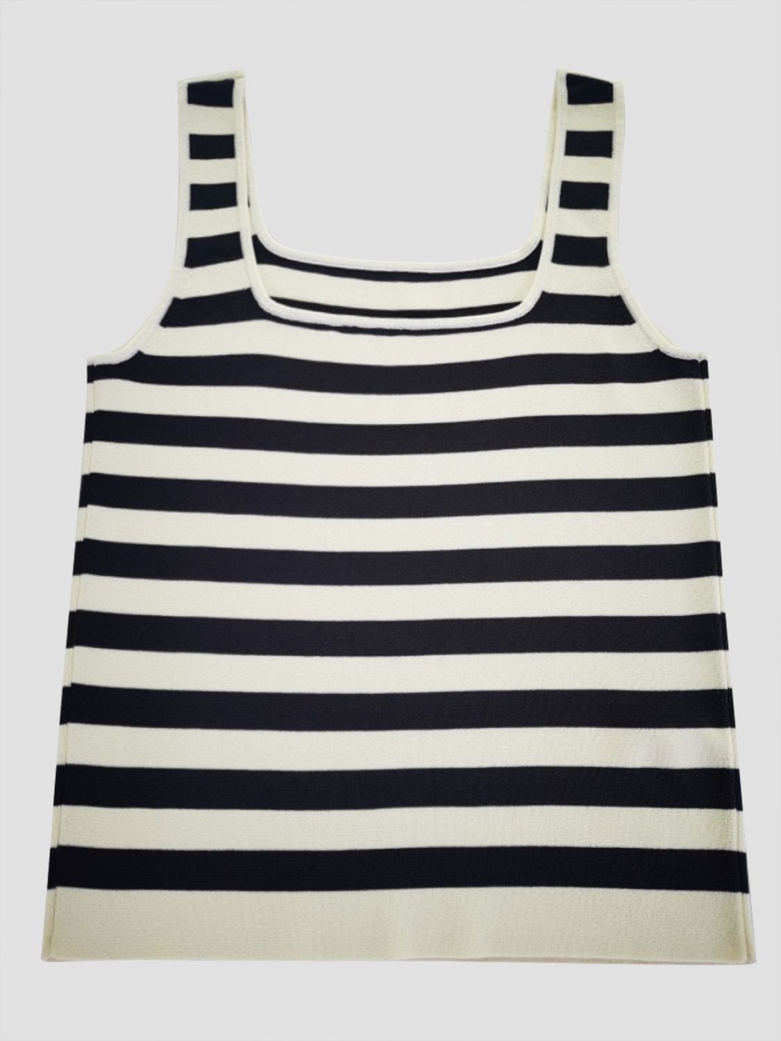 Striped Square Neck Wide Strap Tank 