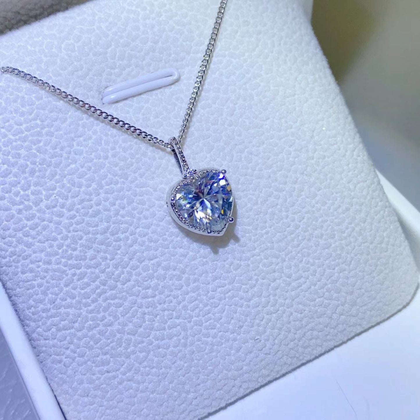 2 Carat Moissanite 925 Sterling Silver Necklace 