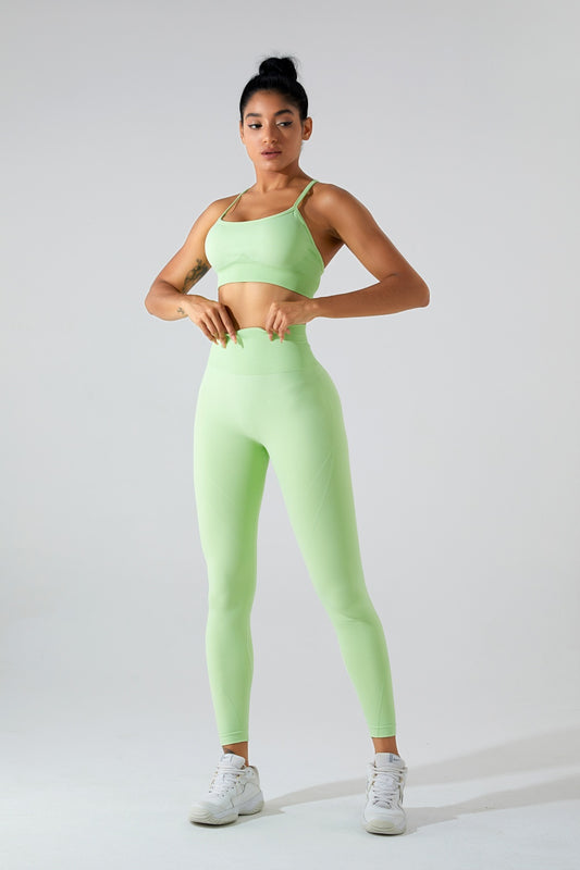 Crisscross Scoop Neck Top and High Waist Pants Active Set 