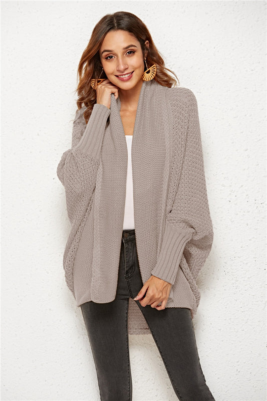 Open Front Batwing Sleeve Cardigan 