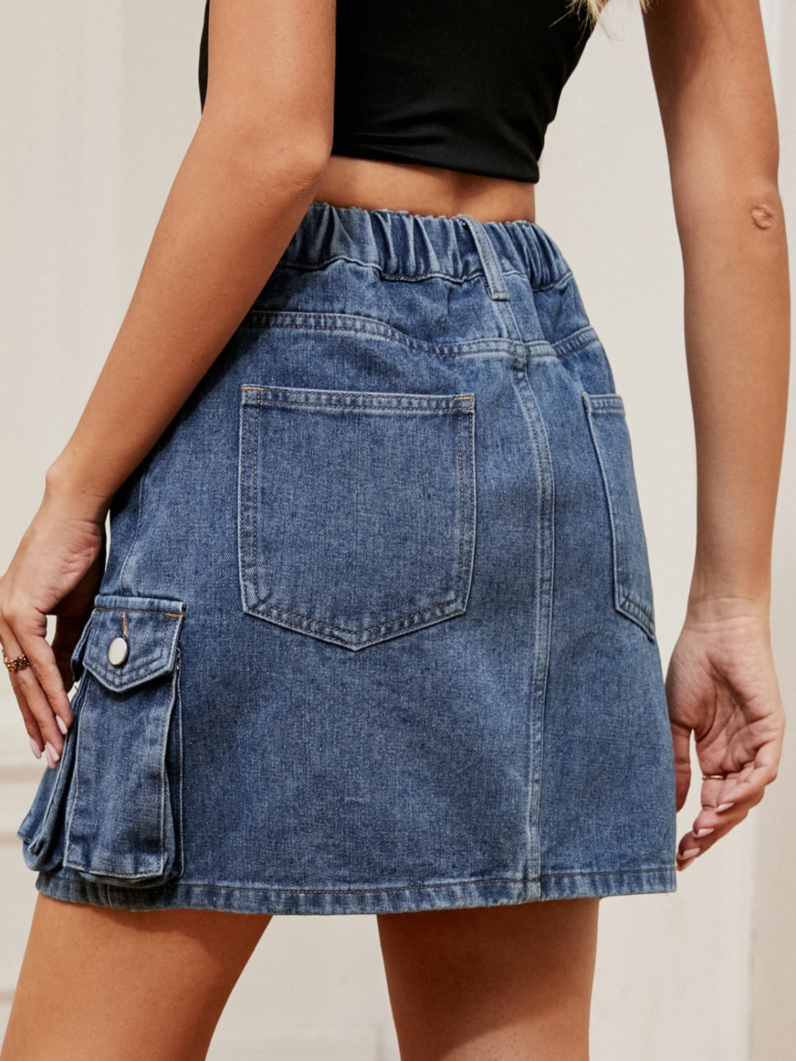 High Waist Denim Skirt 