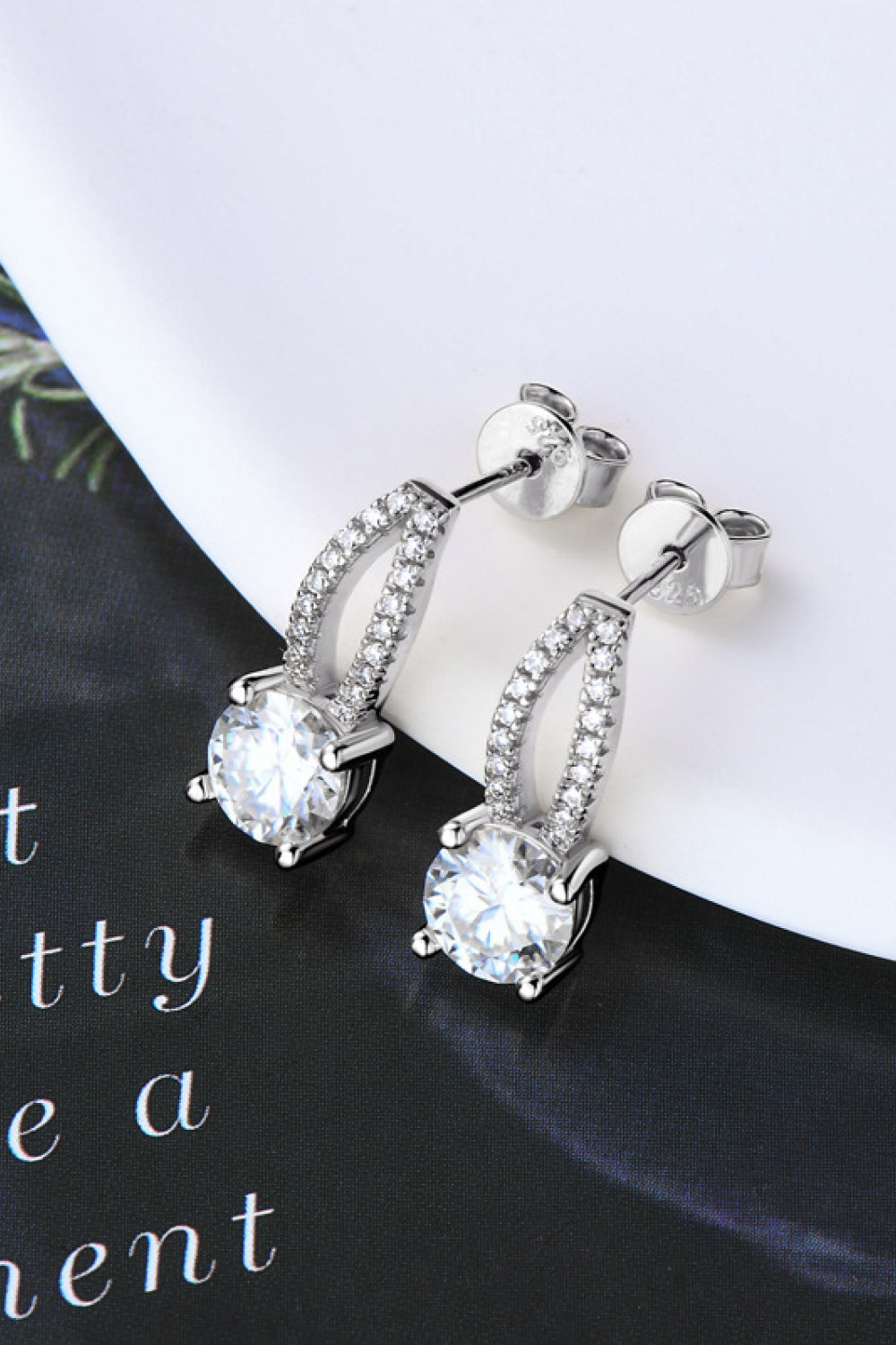 1 Carat Moissanite 925 Sterling Silver Earrings 