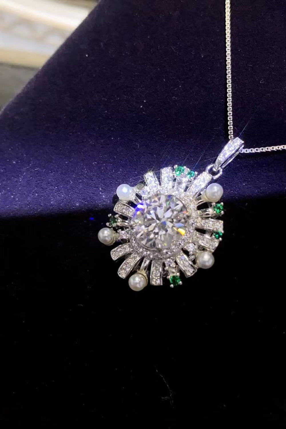 2 Carat Moissanite 925 Sterling Silver Necklace 