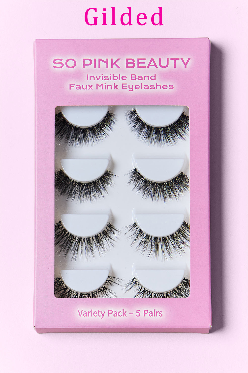 SO PINK BEAUTY Faux Mink Eyelashes Variety Pack 5 Pairs 