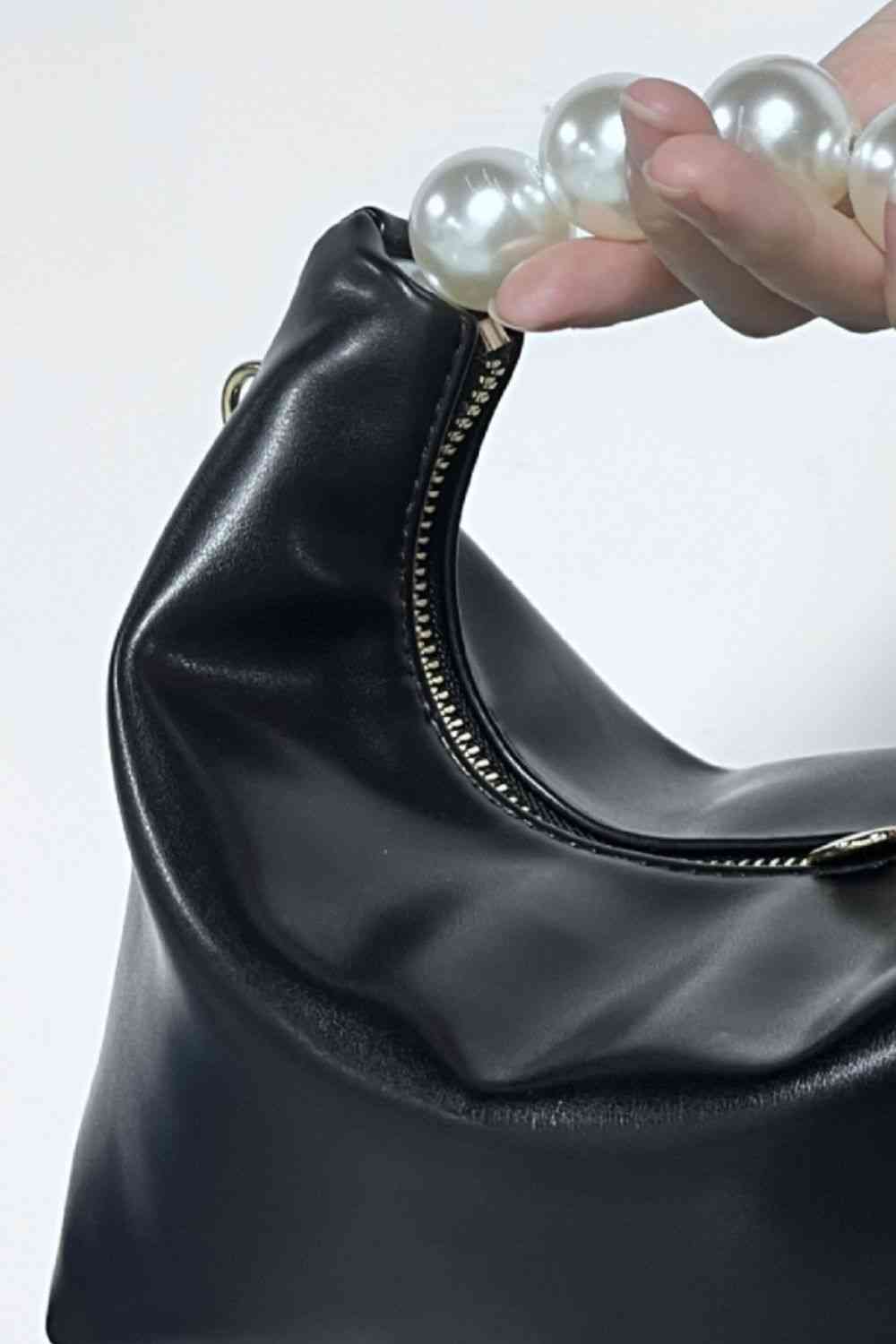 Adored PU Leather Pearl Handbag 