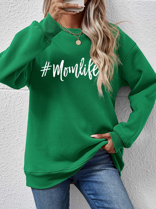 Letter Graphic Round Neck Sweatshirt 