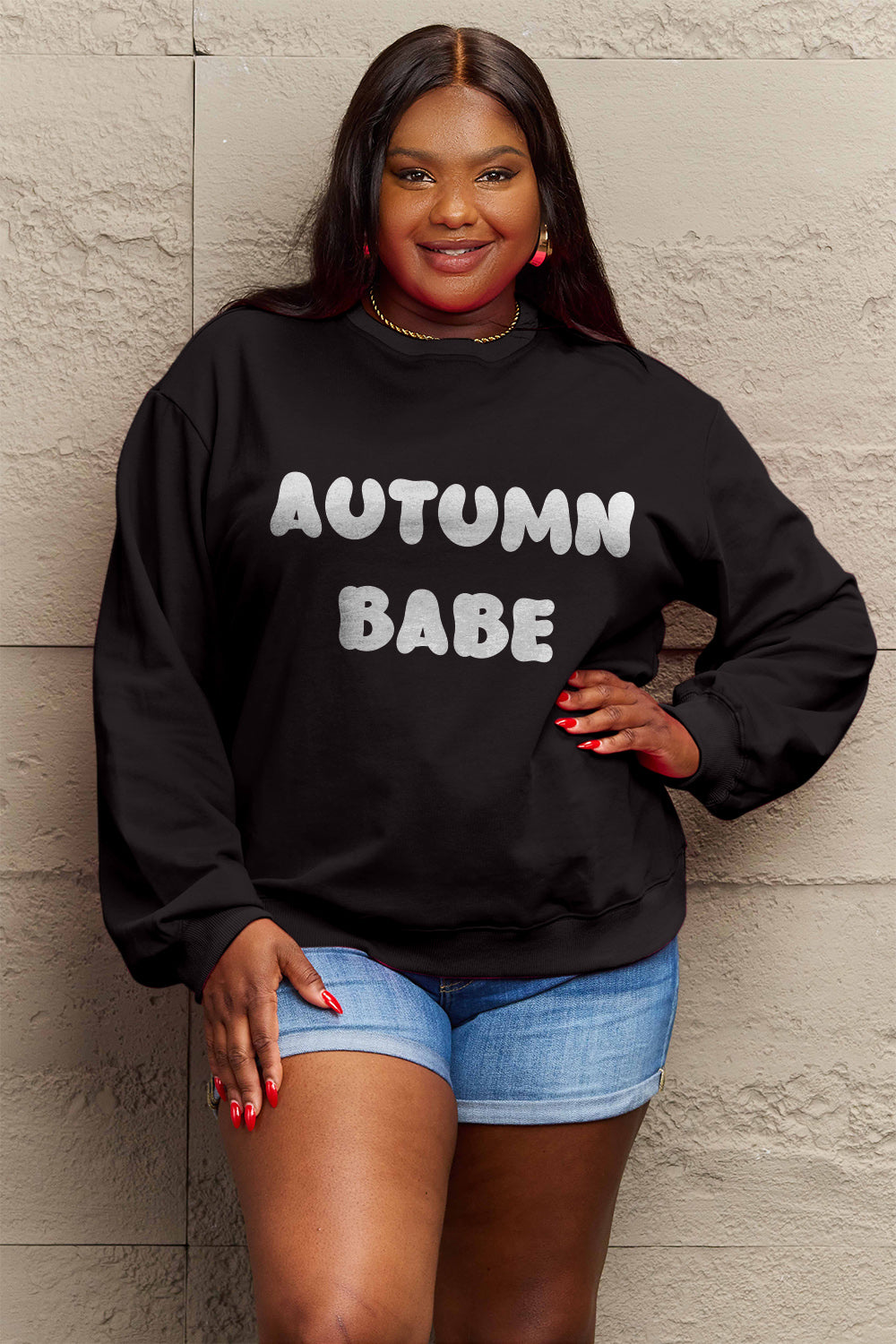 Simply Love Full Size AUTUMN BABE Graphic Sweatshirt