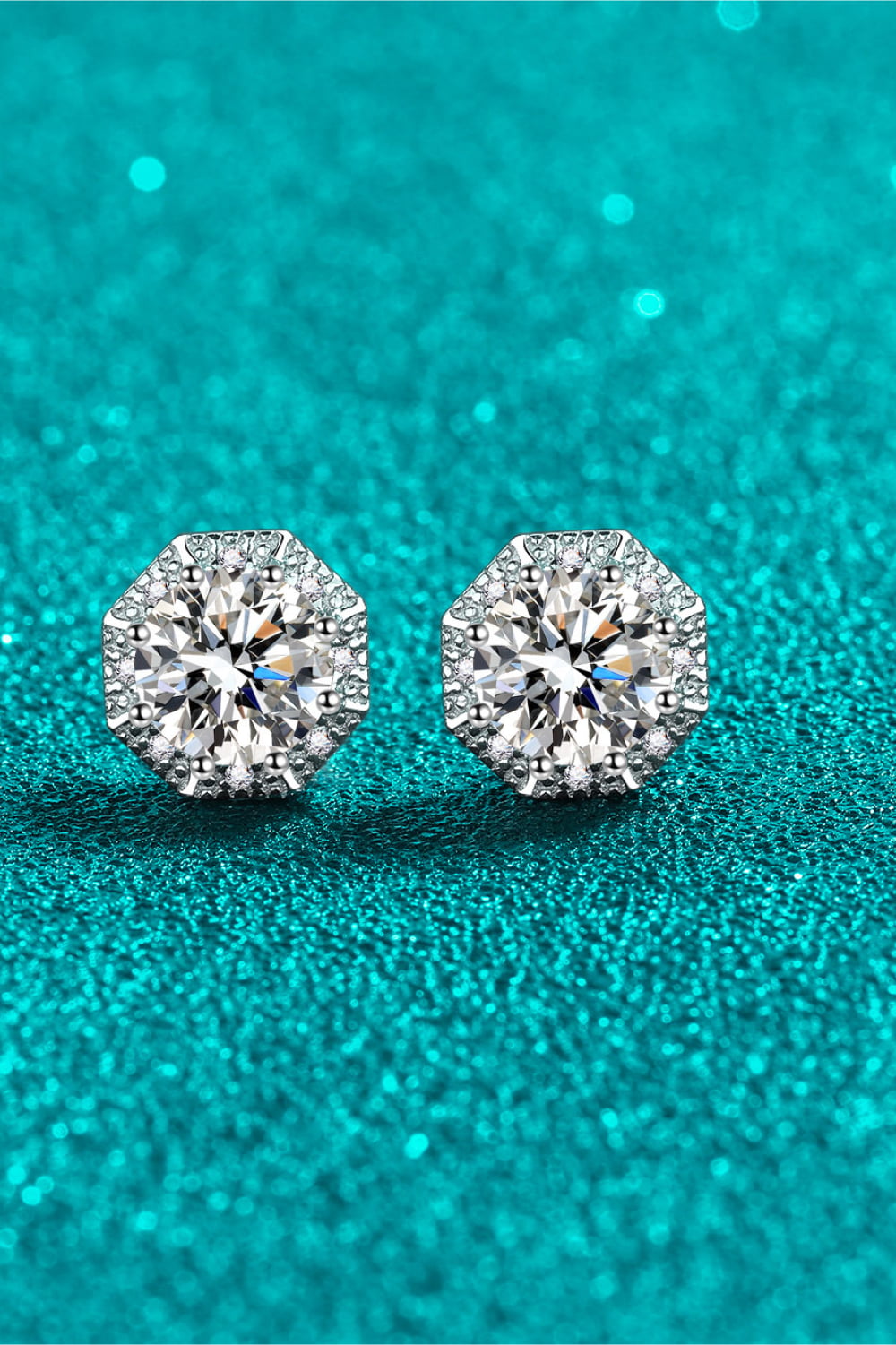 2 Carat Moissanite 925 Sterling Silver Stud Earrings 