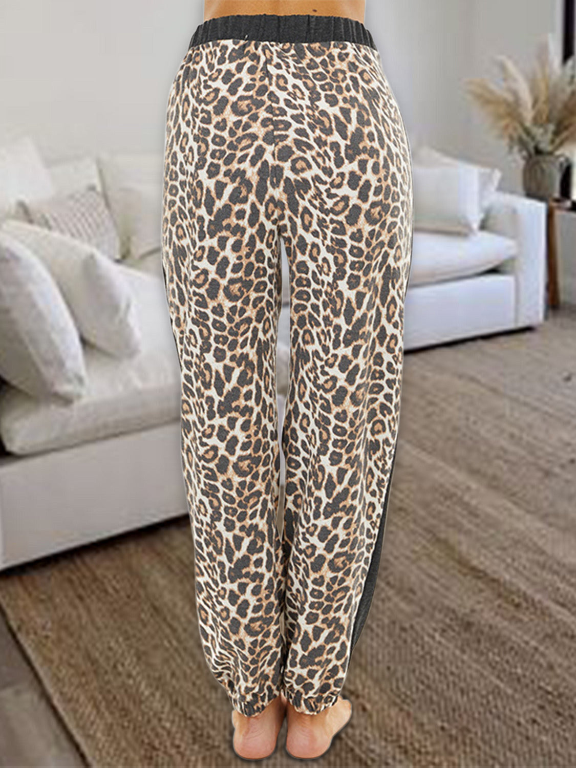 Leopard Elastic Waist Pants 