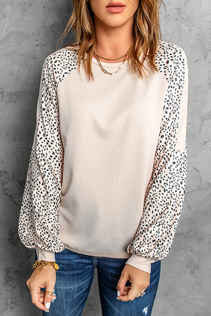 Leopard Raglan Sleeve Top 