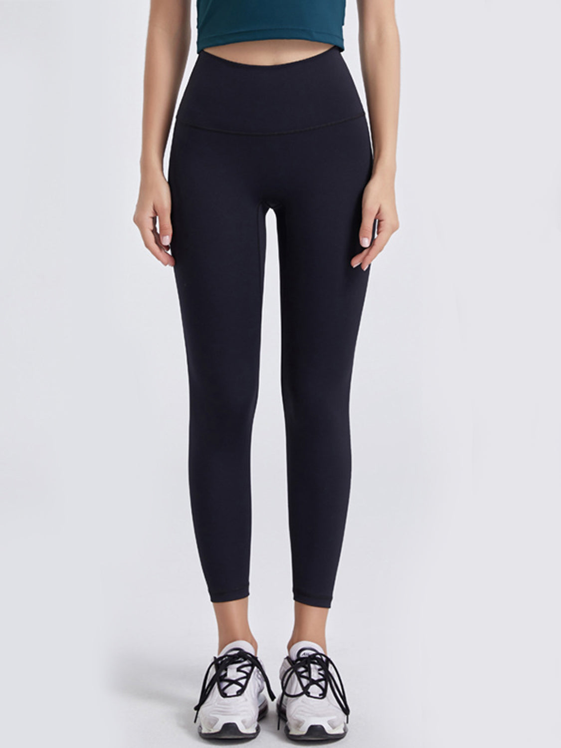 Wide Waistband Sports Leggings - Babbazon leggings